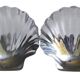 2 shell-shaped bowls in stainless steel
