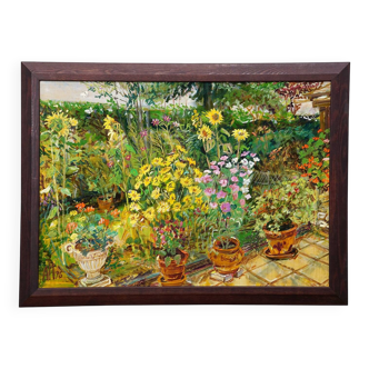In the neighbour's garden, 1996 – Oil painting by Alexander Michael