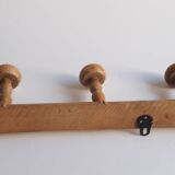 Wooden wall coat rack with 5 hooks