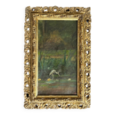Small painting: oil on old canvas