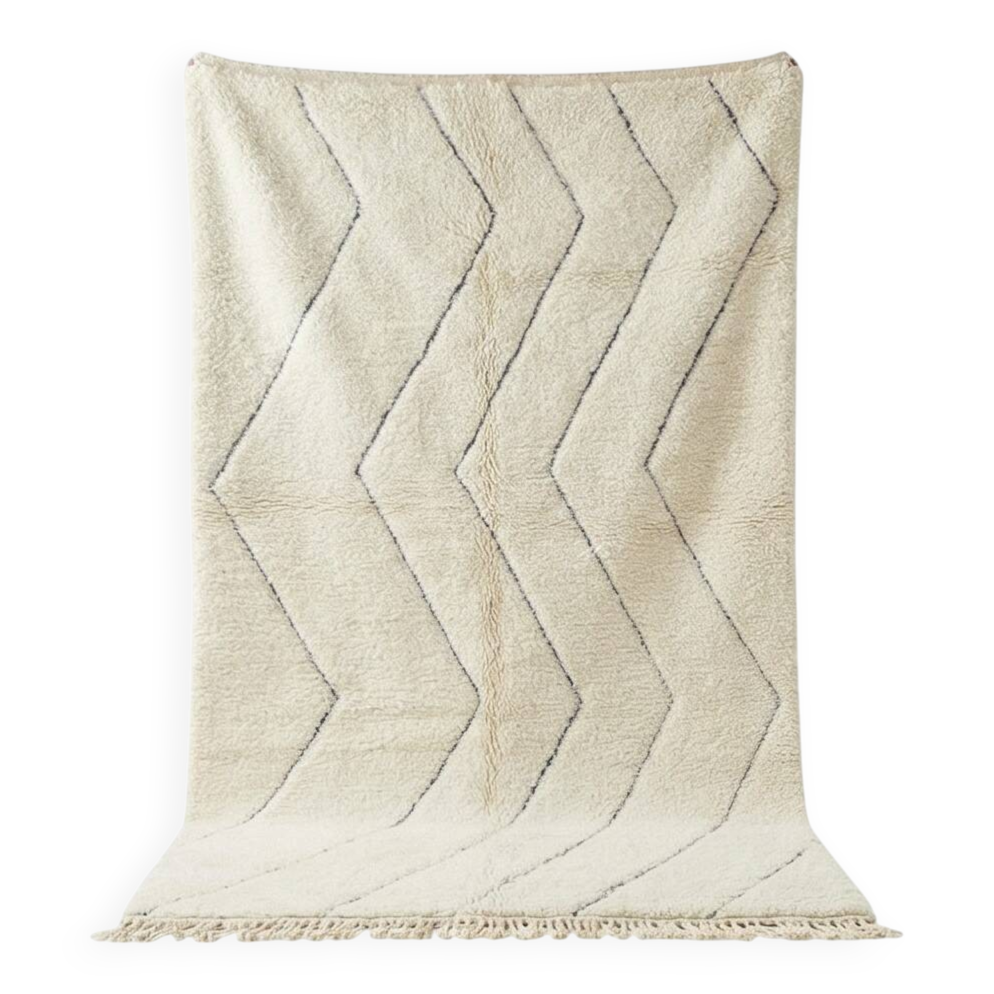 Grand tapis berbère zigzag en laine