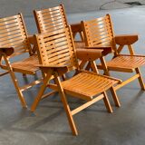Vintage set of four Rex Plywood folding chairs by Niko Kralj design 1950