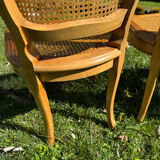 4 caned chairs in cherry wood – Louis XV style