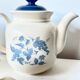 Vintage Staffordshire coffee set – blue grape decor – 1970s