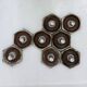 Set of 8 brown ceramic wall lamps, 1970s