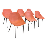 Ensemble de 6 chaises Guariche orange