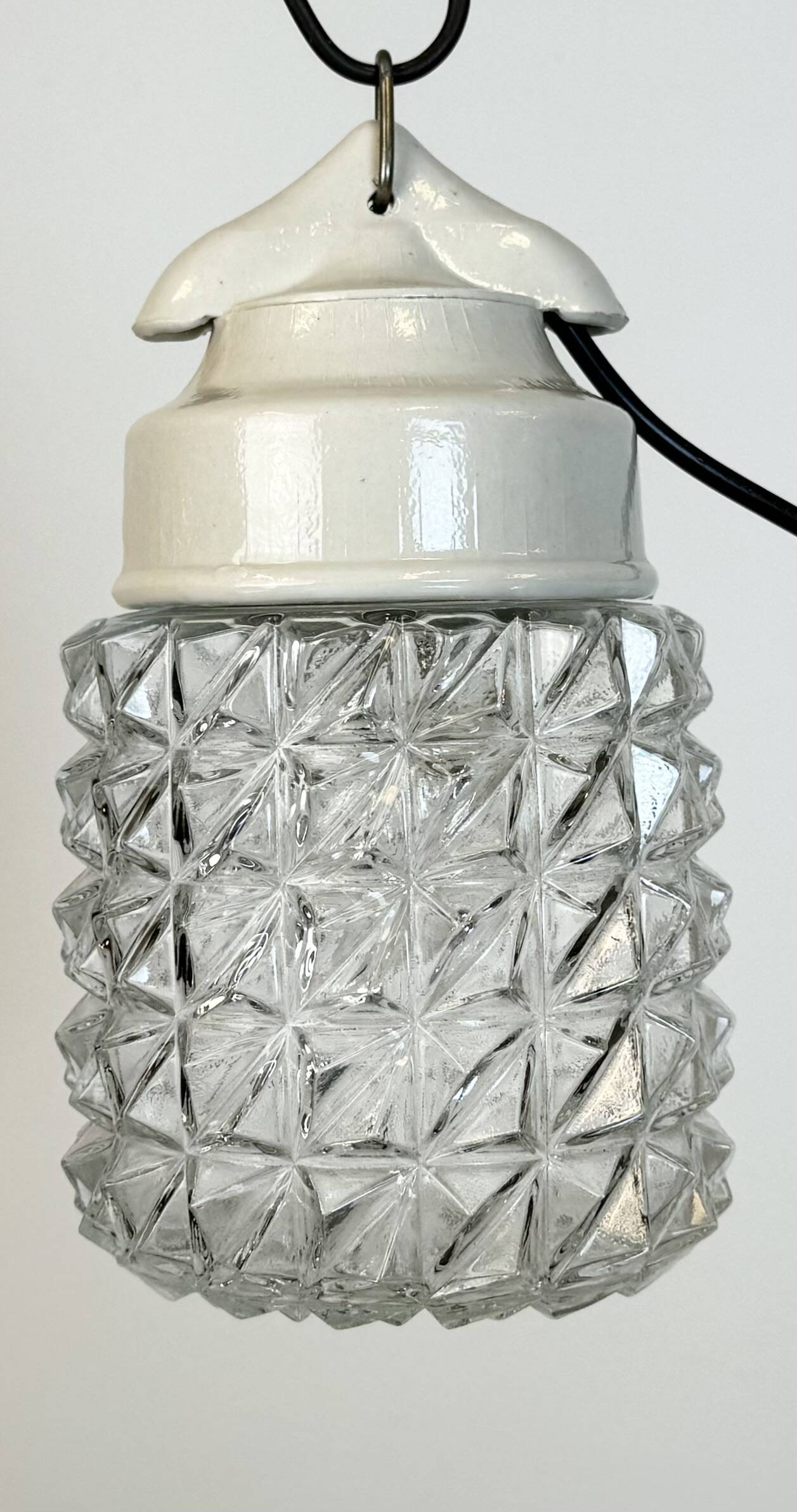 Vintage White Porcelain Pendant Light, 1970s