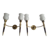 Pair of large torch-style wall sconces from the 1950s