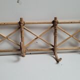 Wall-mounted rattan coat rack 4 hooks