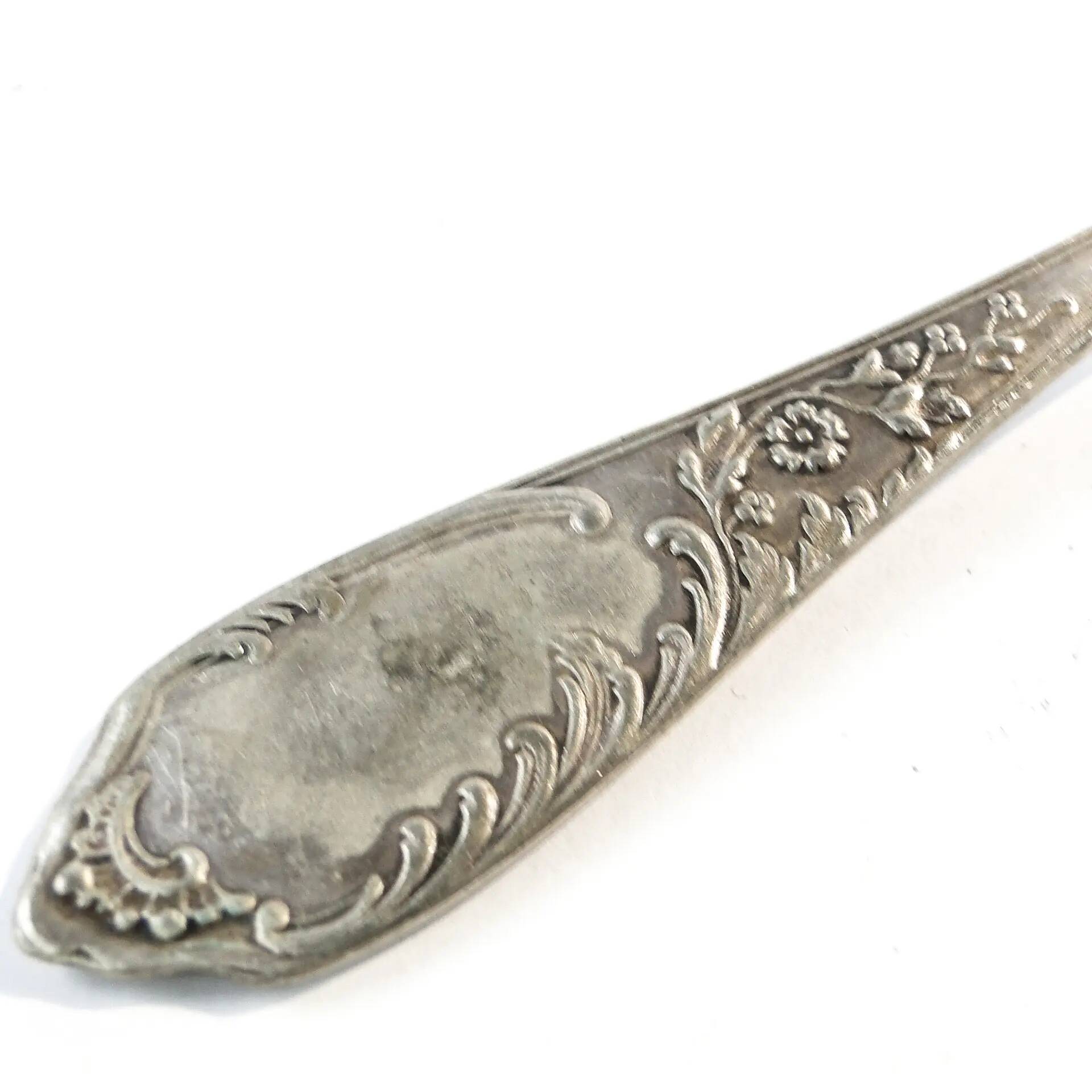 Art Deco sugar spoon, silver-plated brass, Poland, 1930s