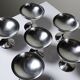 6 vintage dessert bowls on a pedestal in stainless steel in the style of Guy Degrenne.