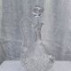 Chalcedony cut glass carafe chantilly by saint-louis