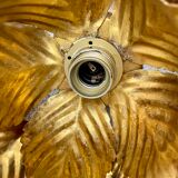Vintage flower wall lamp in gilded metal