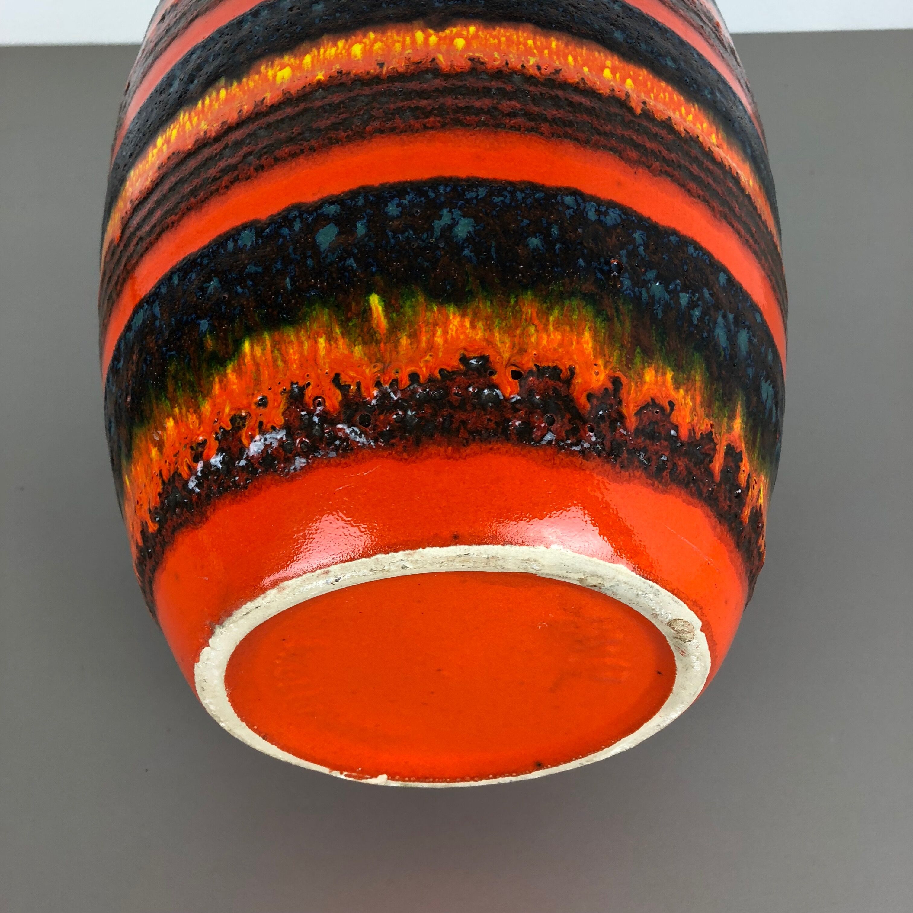 Multi-Color Pottery Fat Lava Multi-Color Floor Vase Made by Scheurich, Germany 1970s