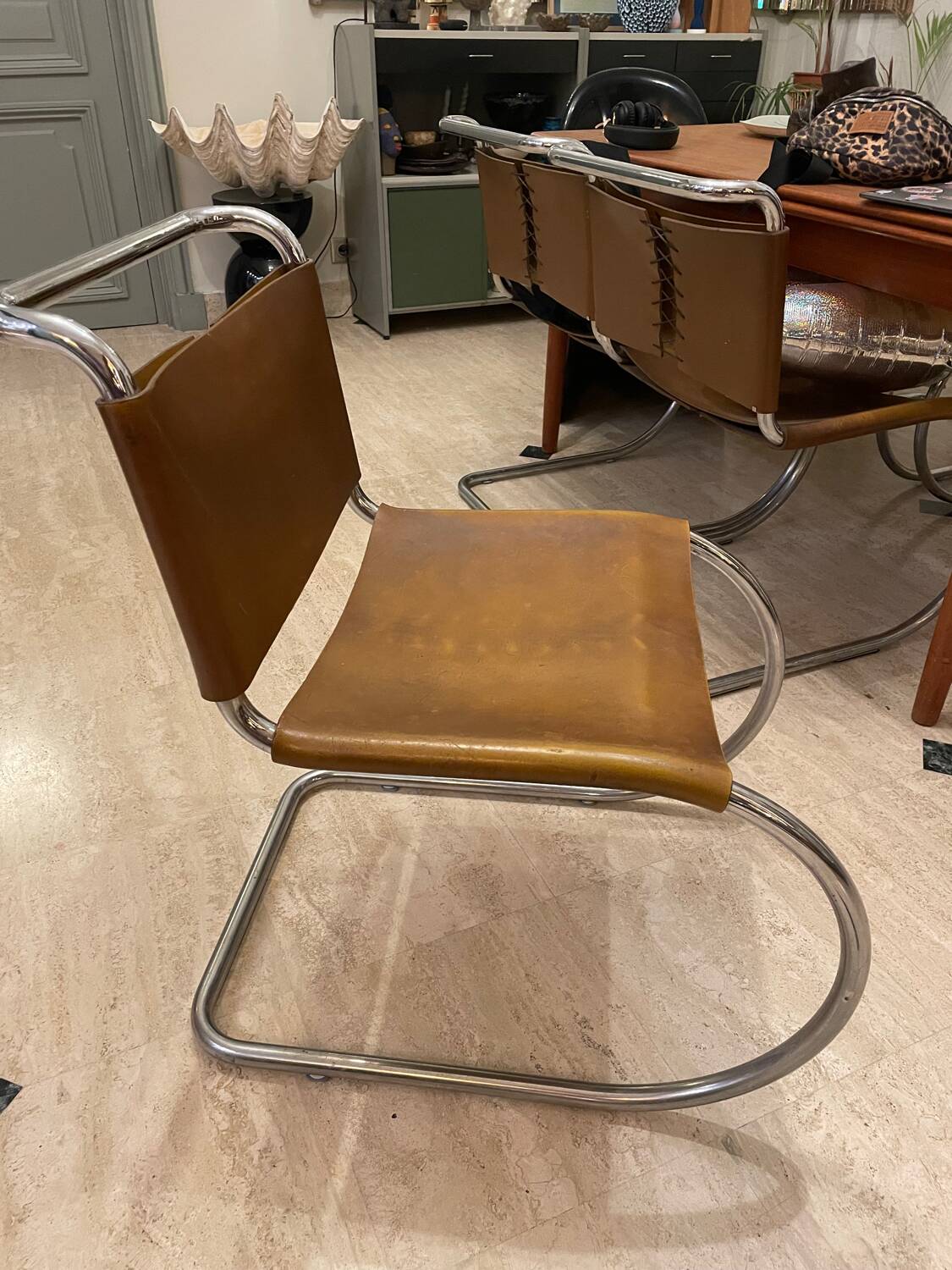 Set of six vintage MR 10 Mies Van der Rohe Knoll chairs