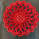 Fruit basket in burgundy basketry slip braided burgundy year 60