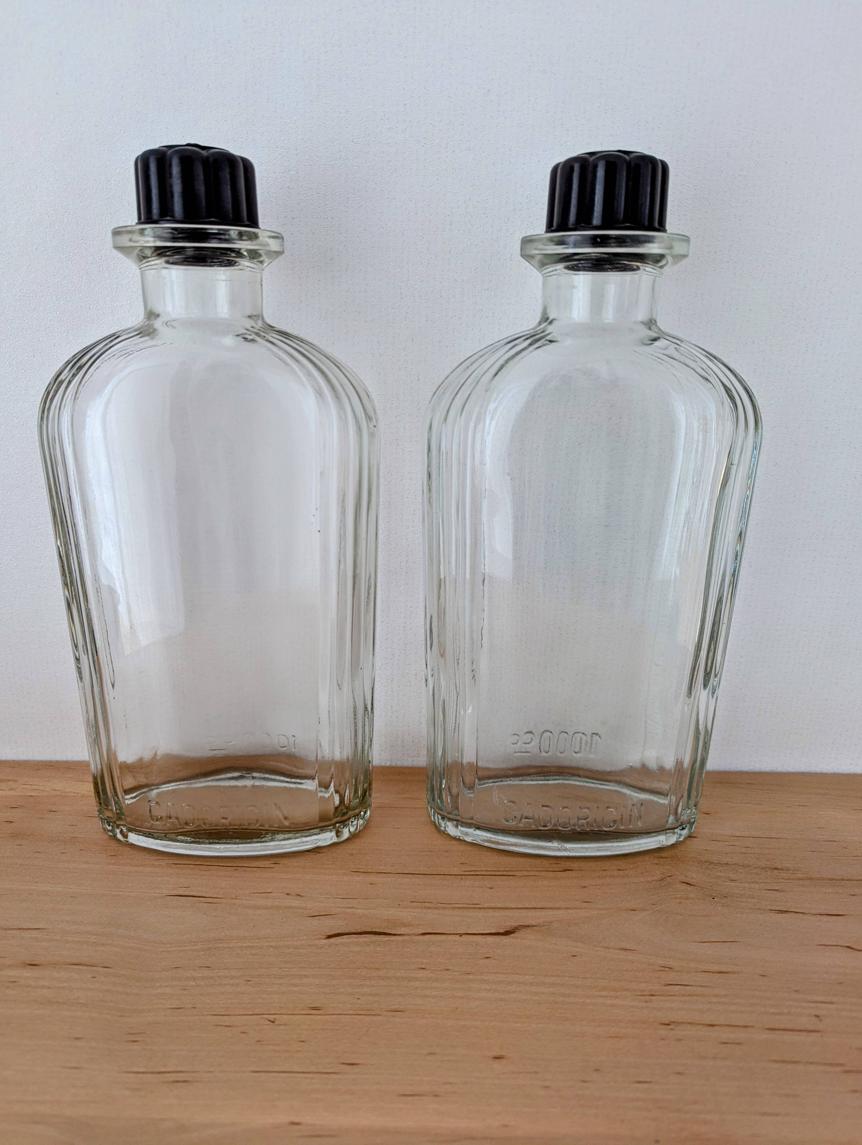 2 antique Art Deco Cadoricin pharmacy bottles 1L