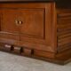 Solid oak table with central pedestal base and storage, Charles Dudouyt, 1950s