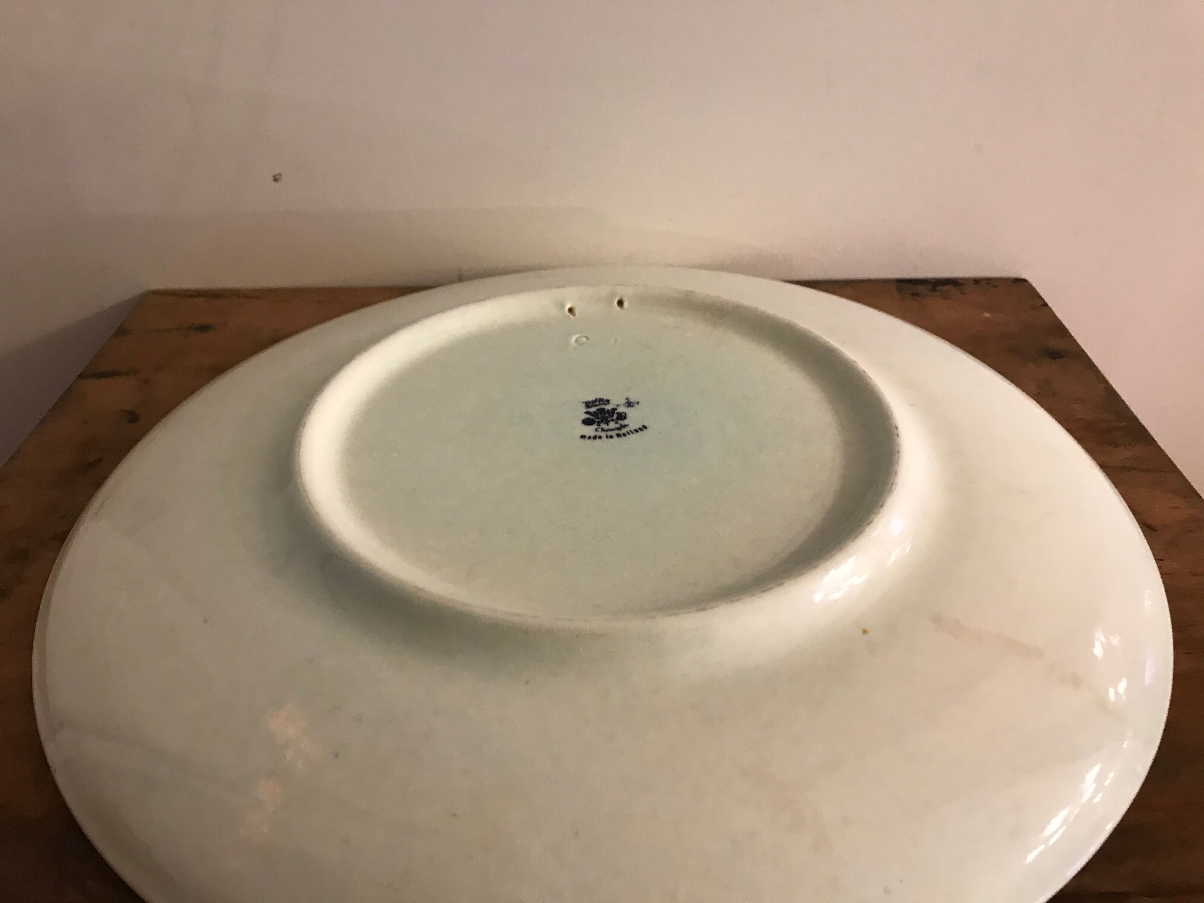 Blue dish in earthenware Delft Holland