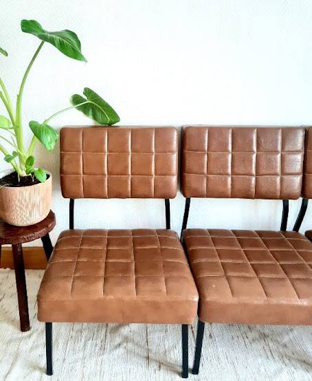 Three 1960 leatherette chairs