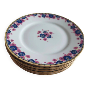 Lot de 6 assiettes à - porcelaine limoges
