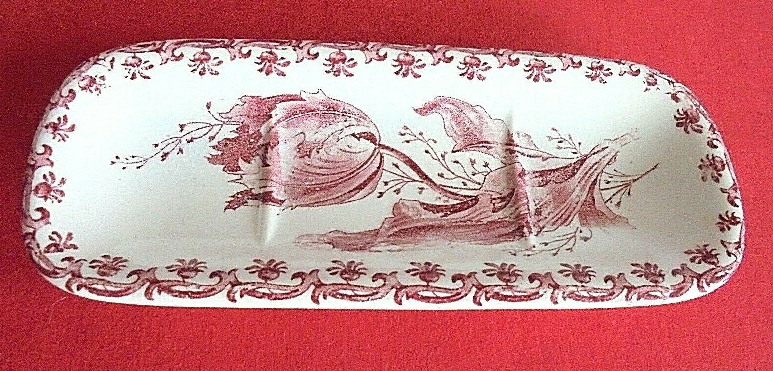 Long serving dish tulipe sarreguemines 22.5 cm x 9 cm