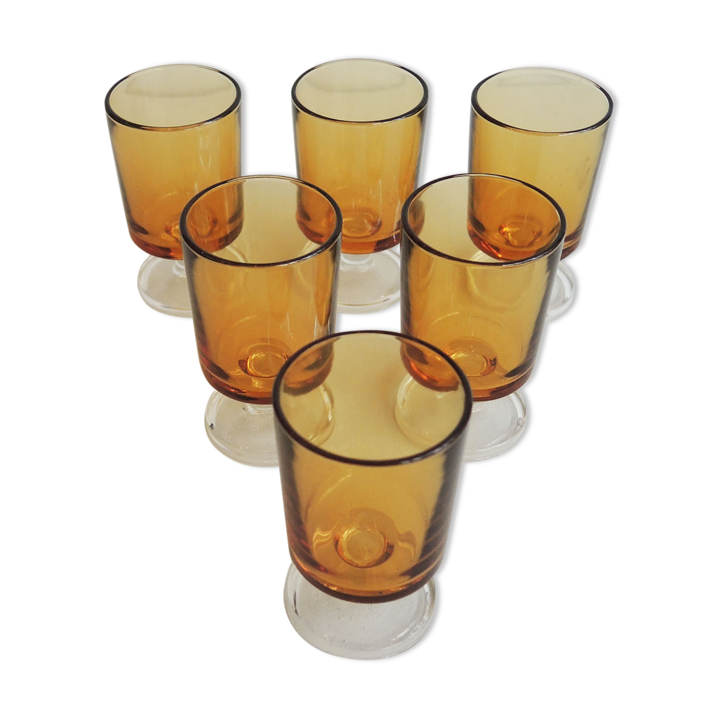Verres liqueur jaune Luminarc vintage