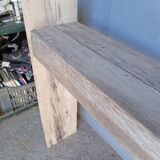 Brutalist console 148 cm old solid wood