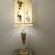 Marble base lamp with antique hand-embroidered lampshade