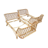 Pair of rattan beds