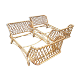 Pair of rattan beds