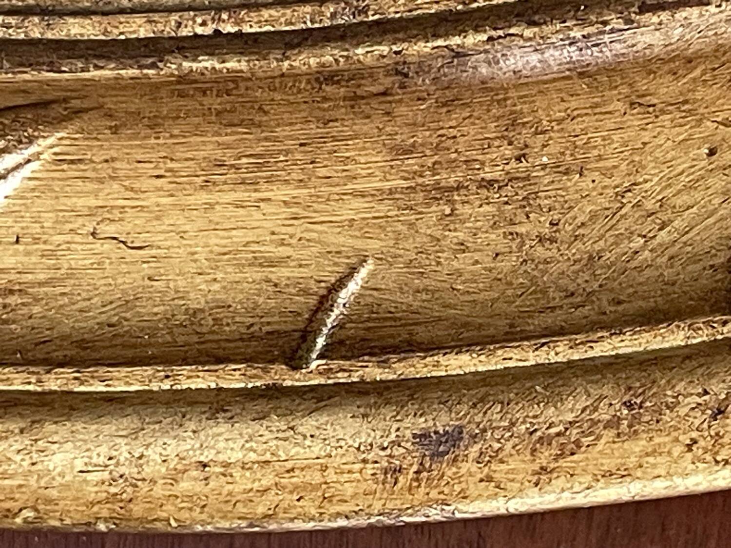 58cm patinated gilded wood mirror