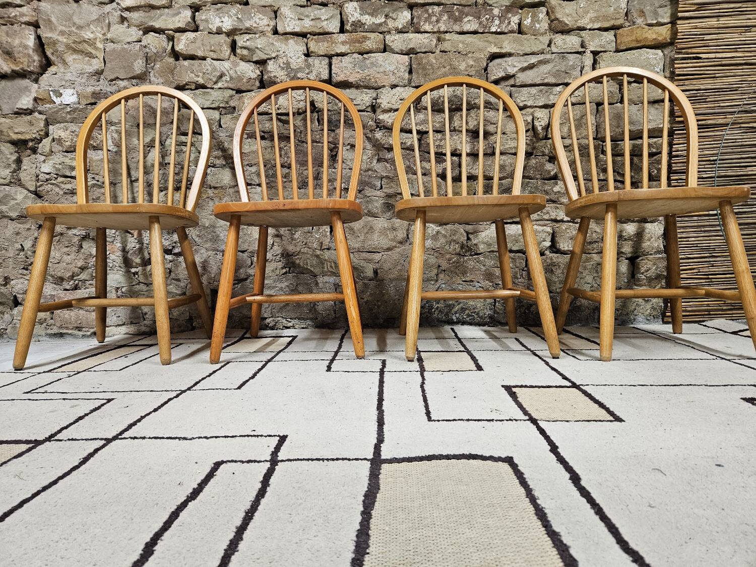 Set of 4 vintage Danish bar chairs