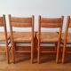 Série de 4 chaises assise et dossier  paillé