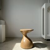 Solid wood side table (monoxyl) organic shape natural color