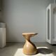 Solid wood side table (monoxyl) organic shape natural color