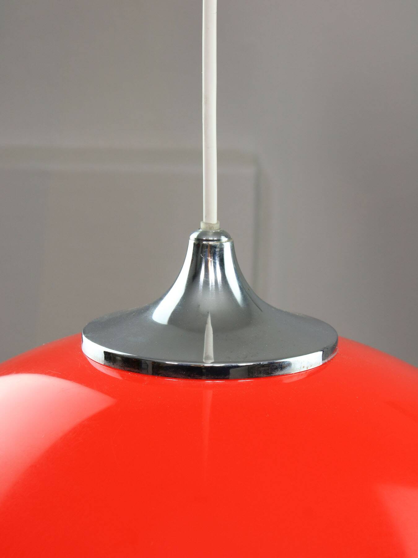 Italian Space Age Pendant in Plexiglass and Chrome, 1970s
