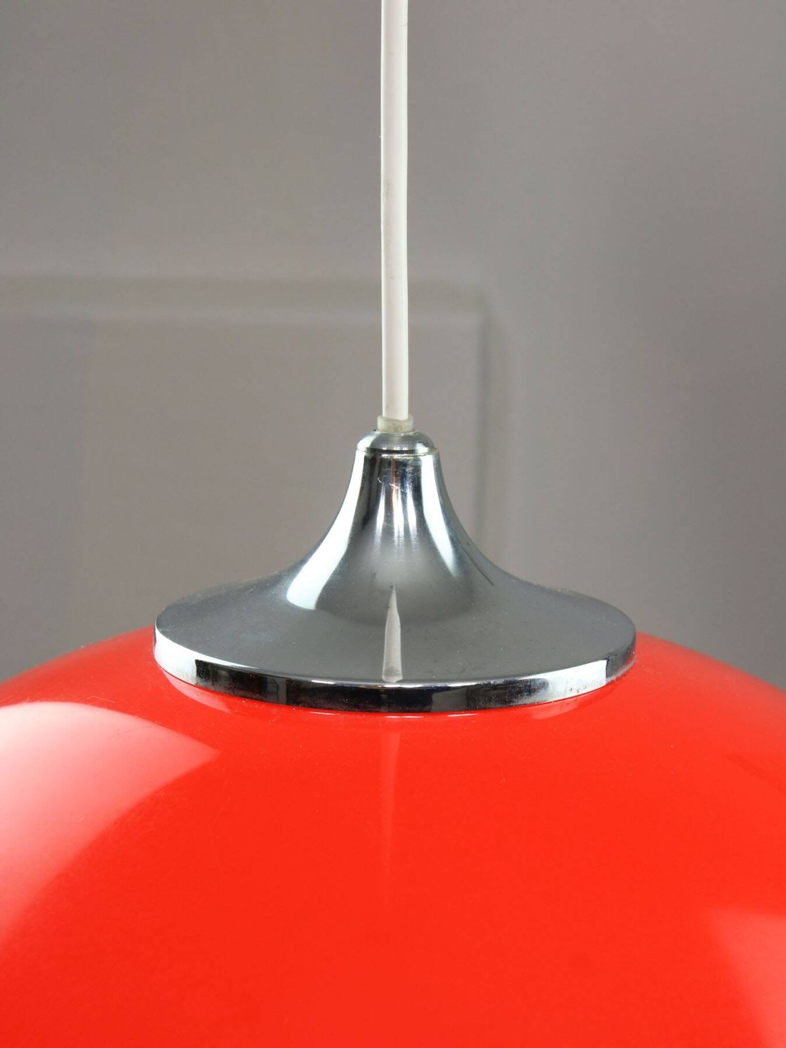 Italian Space Age Pendant in Plexiglass and Chrome, 1970s