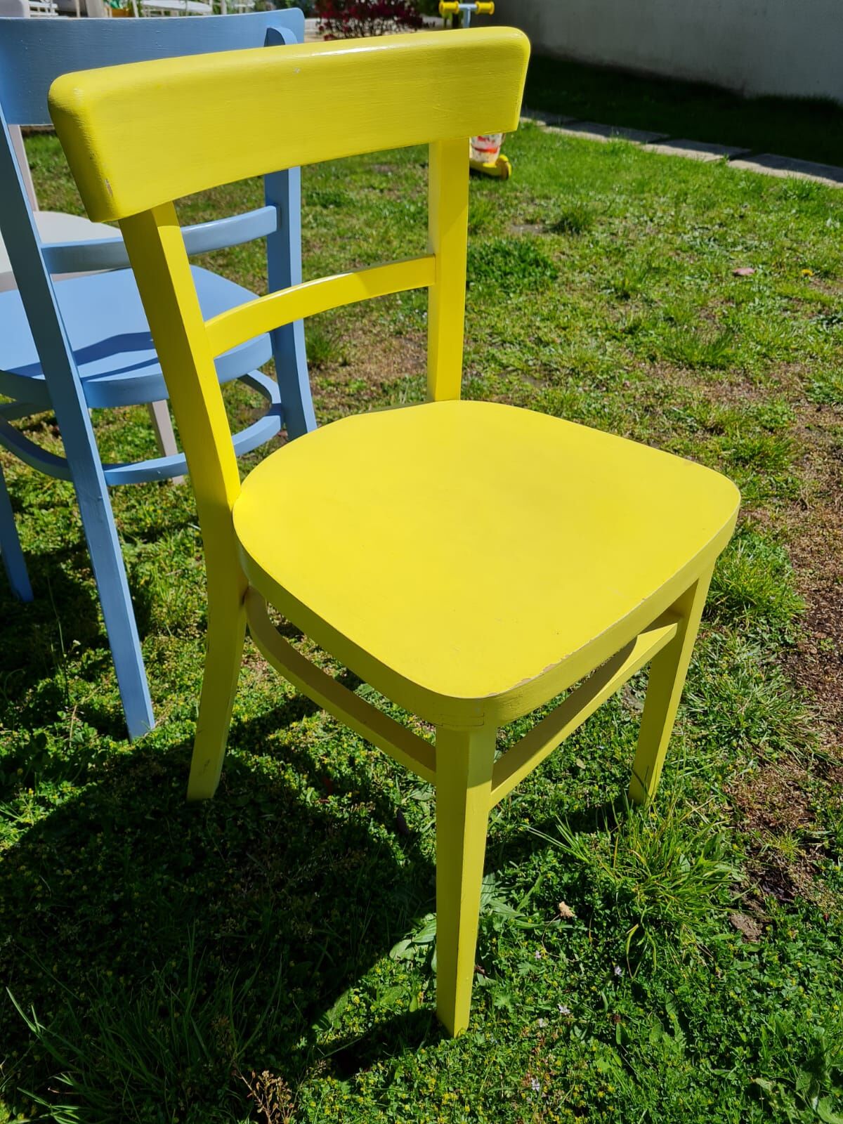 Série de 4 chaises Baumann en bois pastel