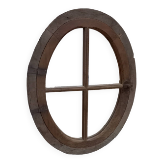 Oak bull's-eye mirror from the 1860s