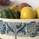 Old ironstone basin Moulin des loups, large fruit bowl