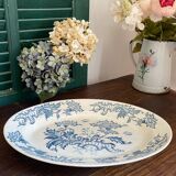 Plat de service ovale en terre de fer, Longwy, XIXe