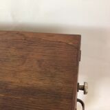 Worker on wooden feet