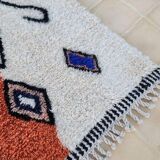 Handwoven terracotta wool rug 150/250cm
