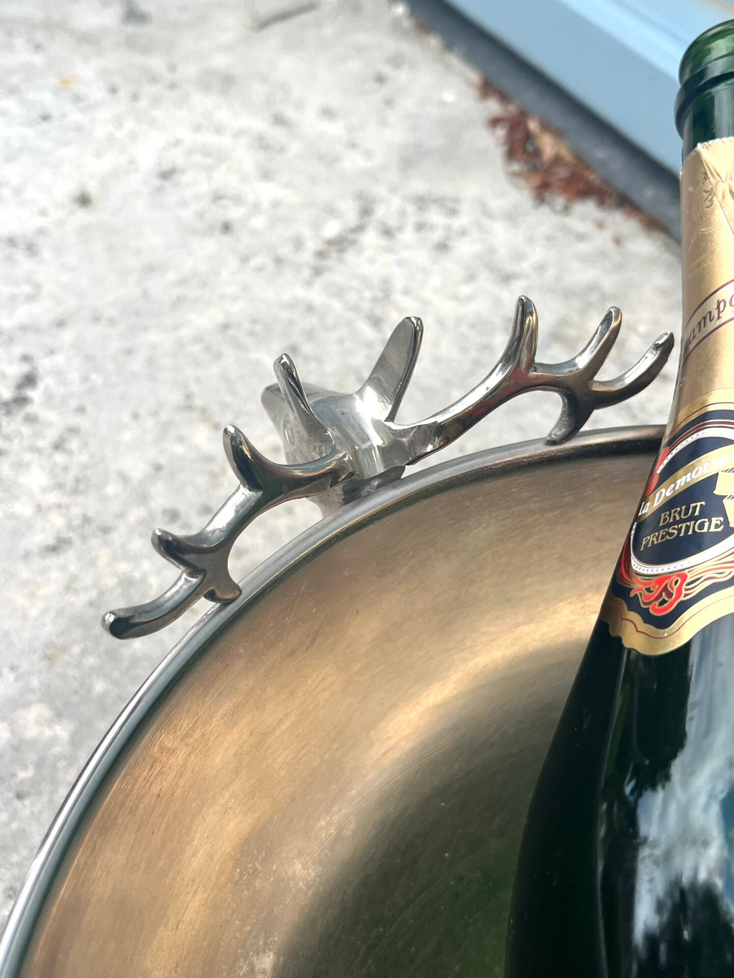 French stag handle champagne bucket wine cooler pedestal bowl
