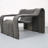 Danish design KEBE steeltube graphic upholstered lounge chair