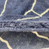 Custom black Berber rug. Pure wool rug made entirely from hand