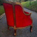 Large Louis XV style padded bergère