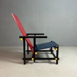 Gerrit Rietveld Red and Blue Chair by Cassina