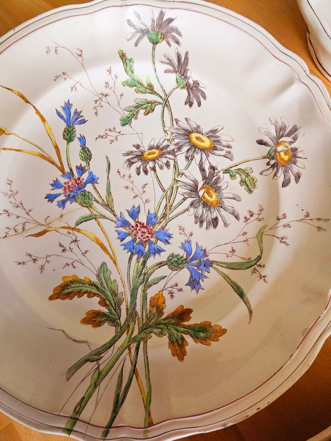 Lot plates, compotier, dish longchamp daisies iron earth